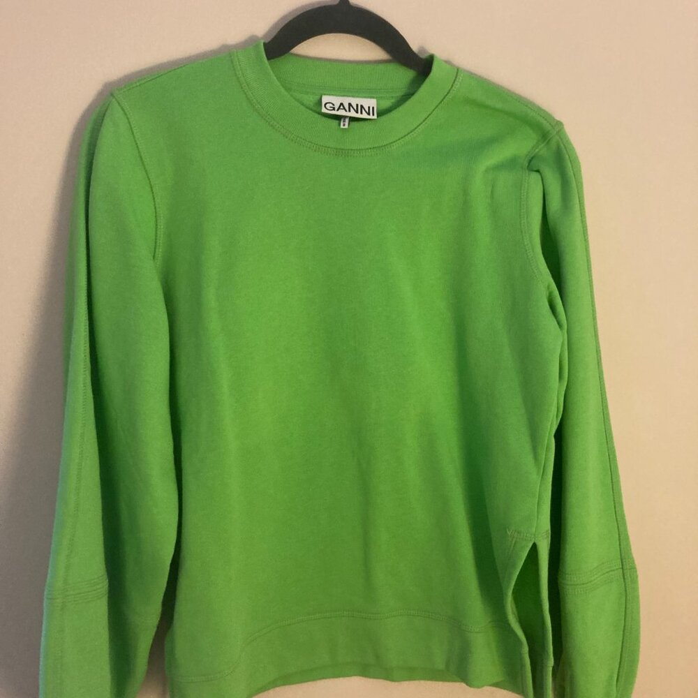 Ganni neon green oversize sweater